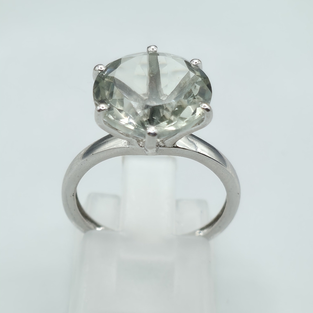 NWOT Extraordinary Montezuma 6.25c Earth Mined Genuine Prasiolite Solitaire Ring - Picture 5 of 10